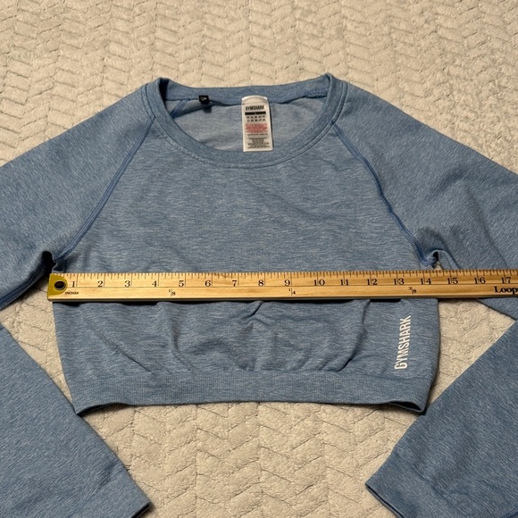 NWOT Gymshark Light Blue Athletic Crop Top - Picture 2 of 5